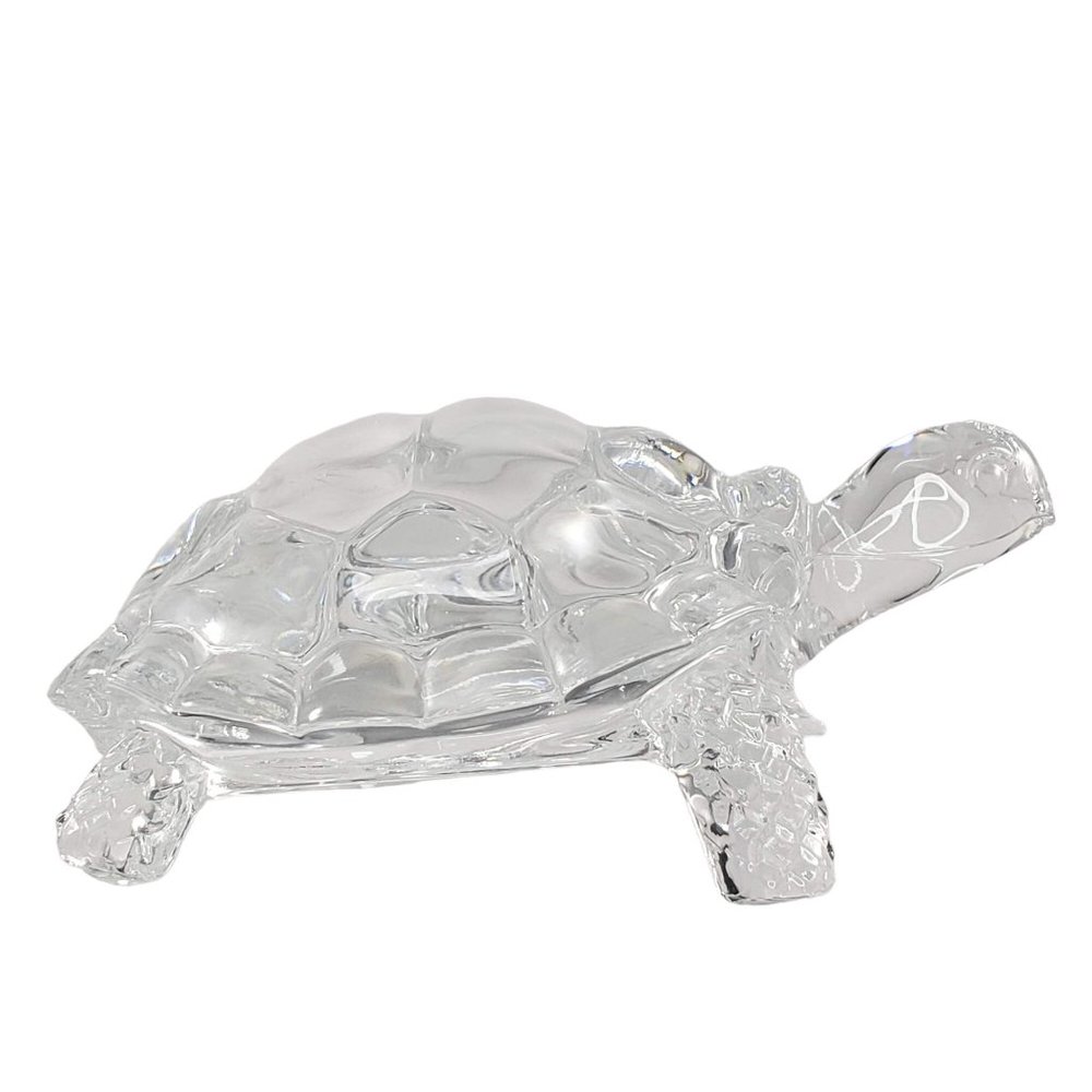 Cristal d'Arques Turtle Tortoise Figurine 24% Lead Crystal Glass Feng Shui Good